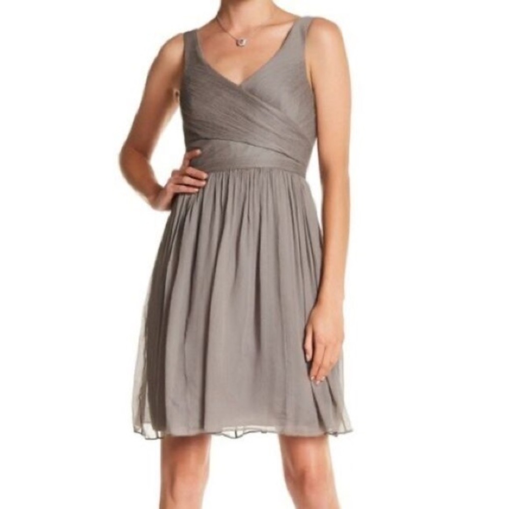 J. Crew Silk Chiffon Grey Heidi Dress Size 12